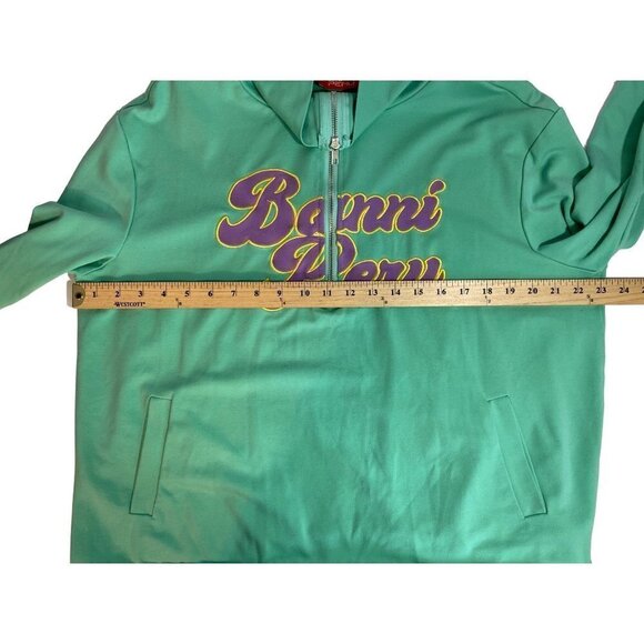 Banni Peru Women's Green Mint Quarter Zipper Sweatshirt with Pockets Size XL - Picture 3 of 10